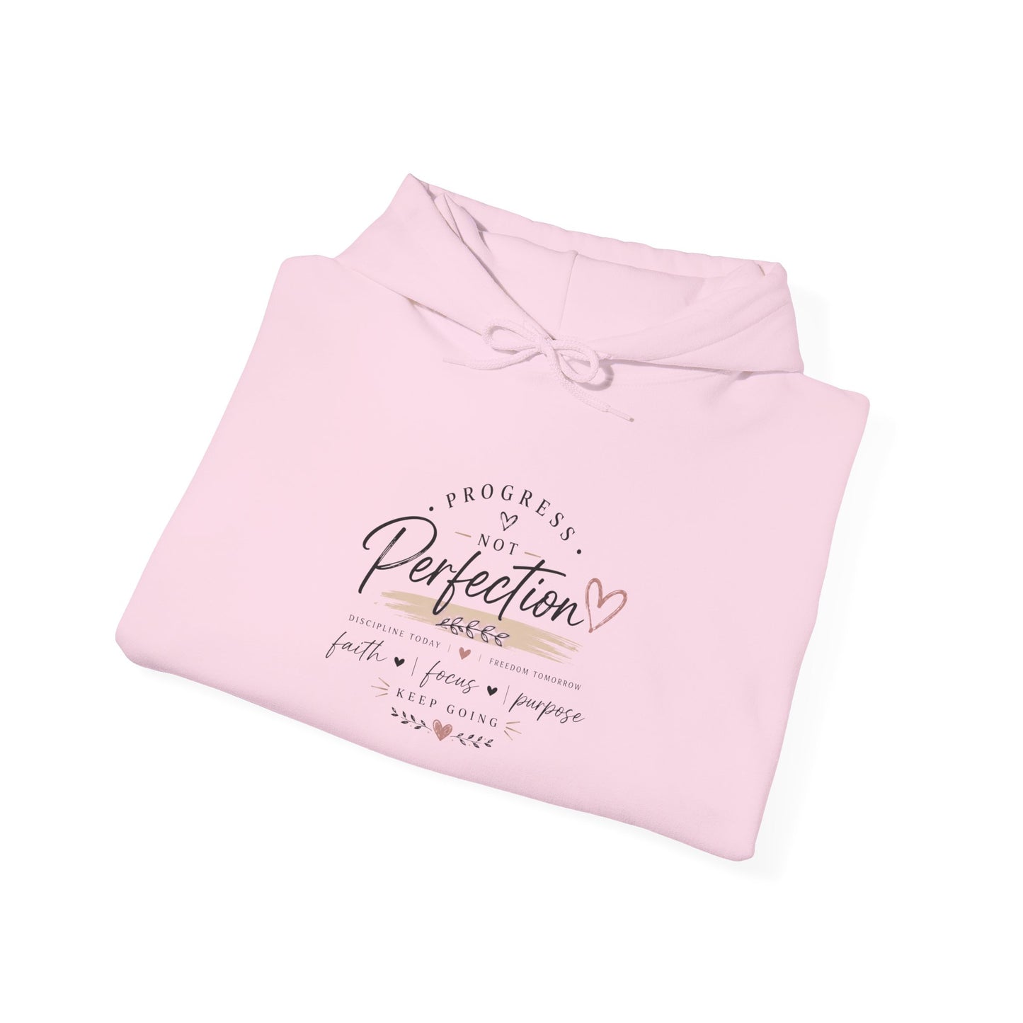Perfection Floral Hoodie — 'Always Perfect' Inspirational White Pullover