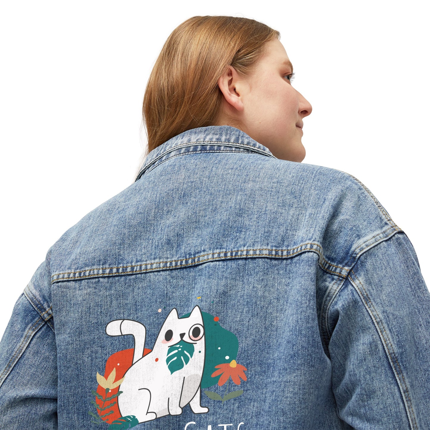 I Love Cats Denim Jacket