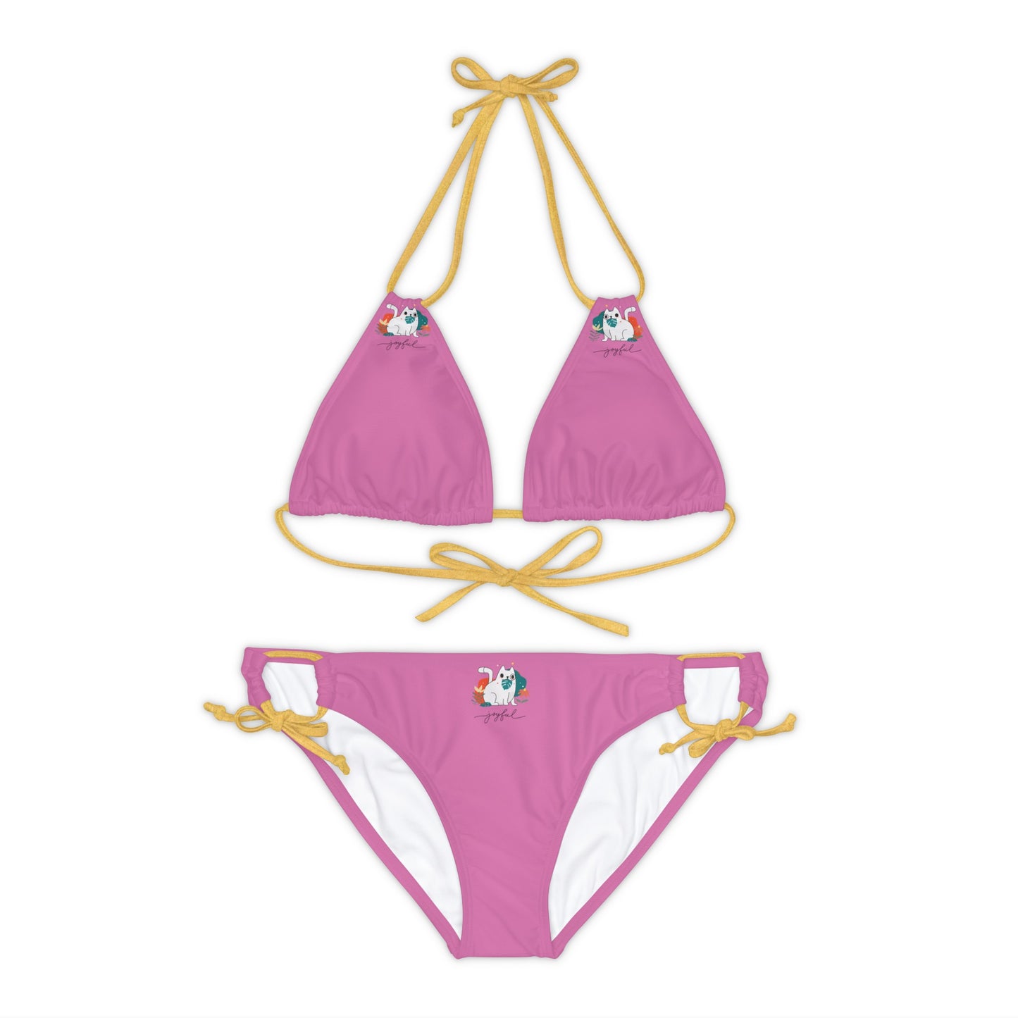 Enjoy Cat Strappy Bikini Set