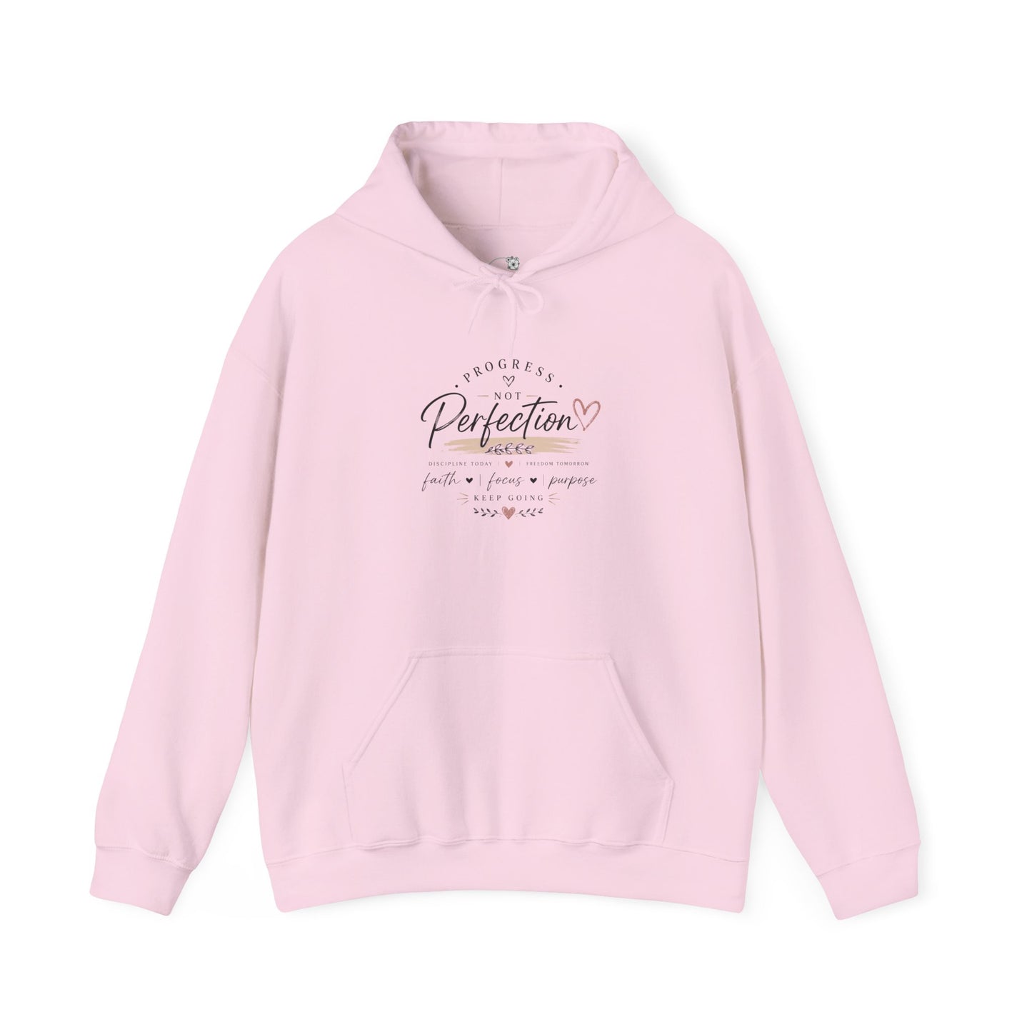Perfection Floral Hoodie — 'Always Perfect' Inspirational White Pullover