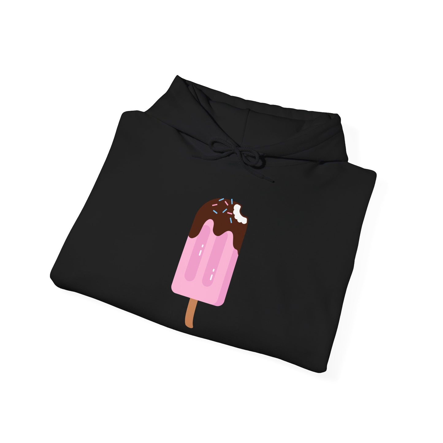 Ice Cream Popsicle Hoodie — Cute Pink Chocolate Drip Graphic Sweatshirt