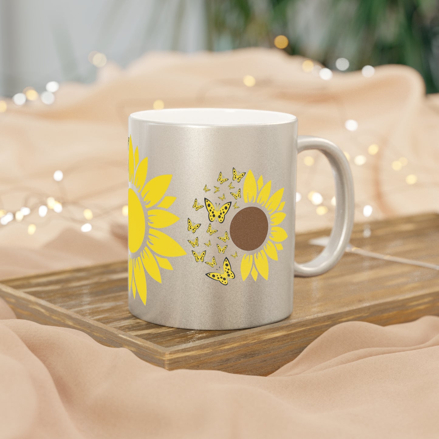 Flower Metallic Mug (Silver\Gold)