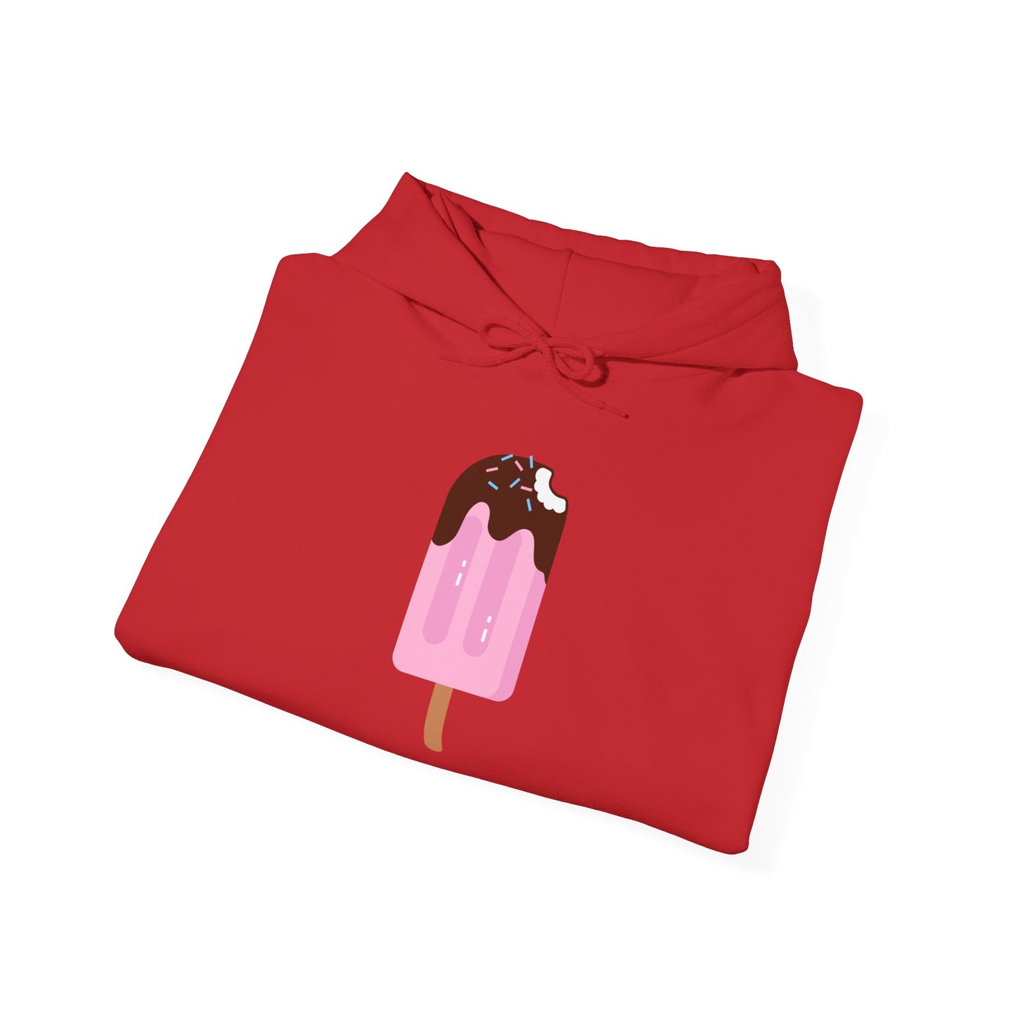 Ice Cream Popsicle Hoodie — Cute Pink Chocolate Drip Graphic Sweatshirt
