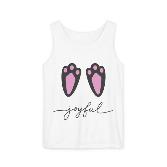 Joyful Paw Print Tank Top, Pet Lover Gift, Summer Wear, Casual Outfit, Animal Lover Apparel, Dog Owner Tank Top
