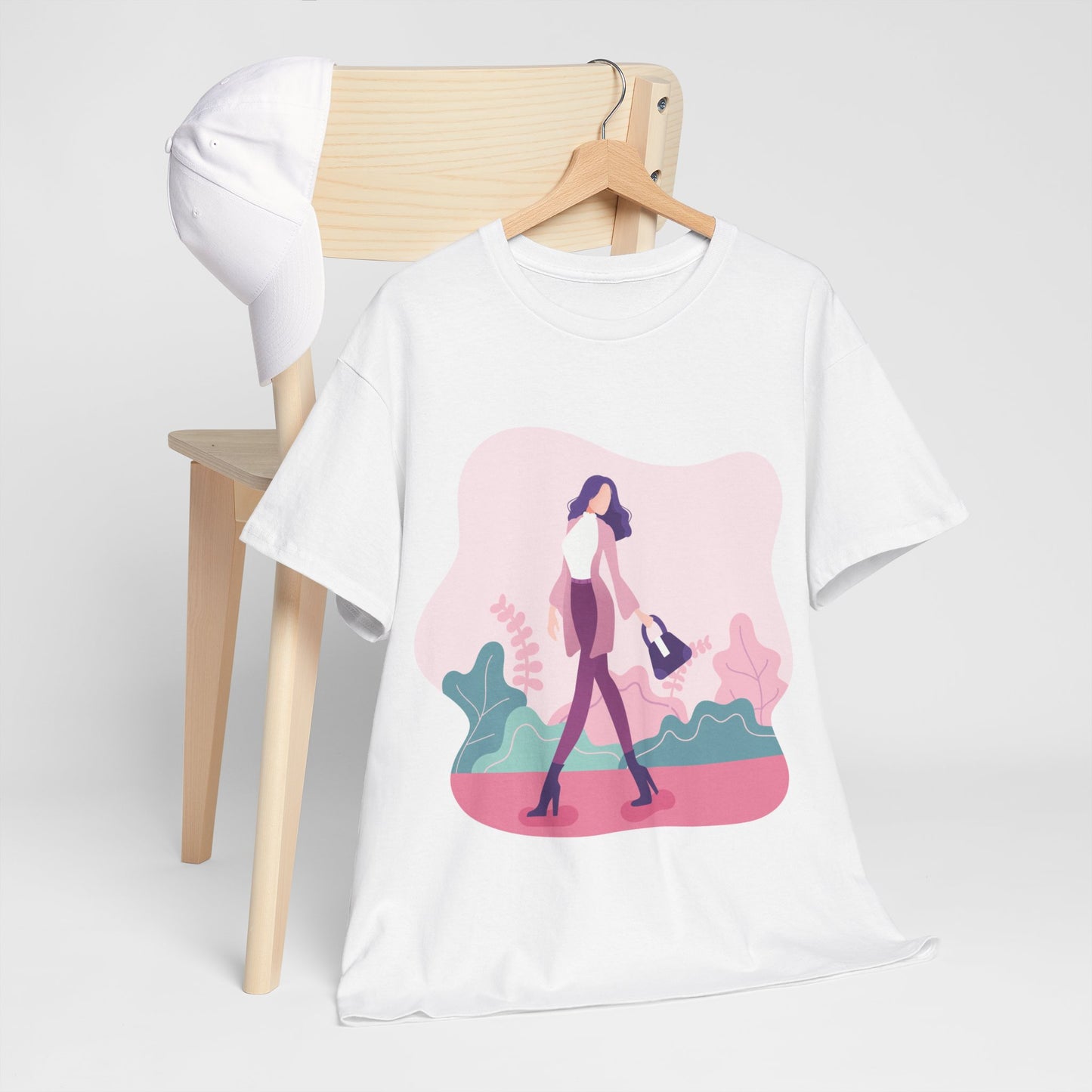 Camiseta de algodón pesado para chica de moda