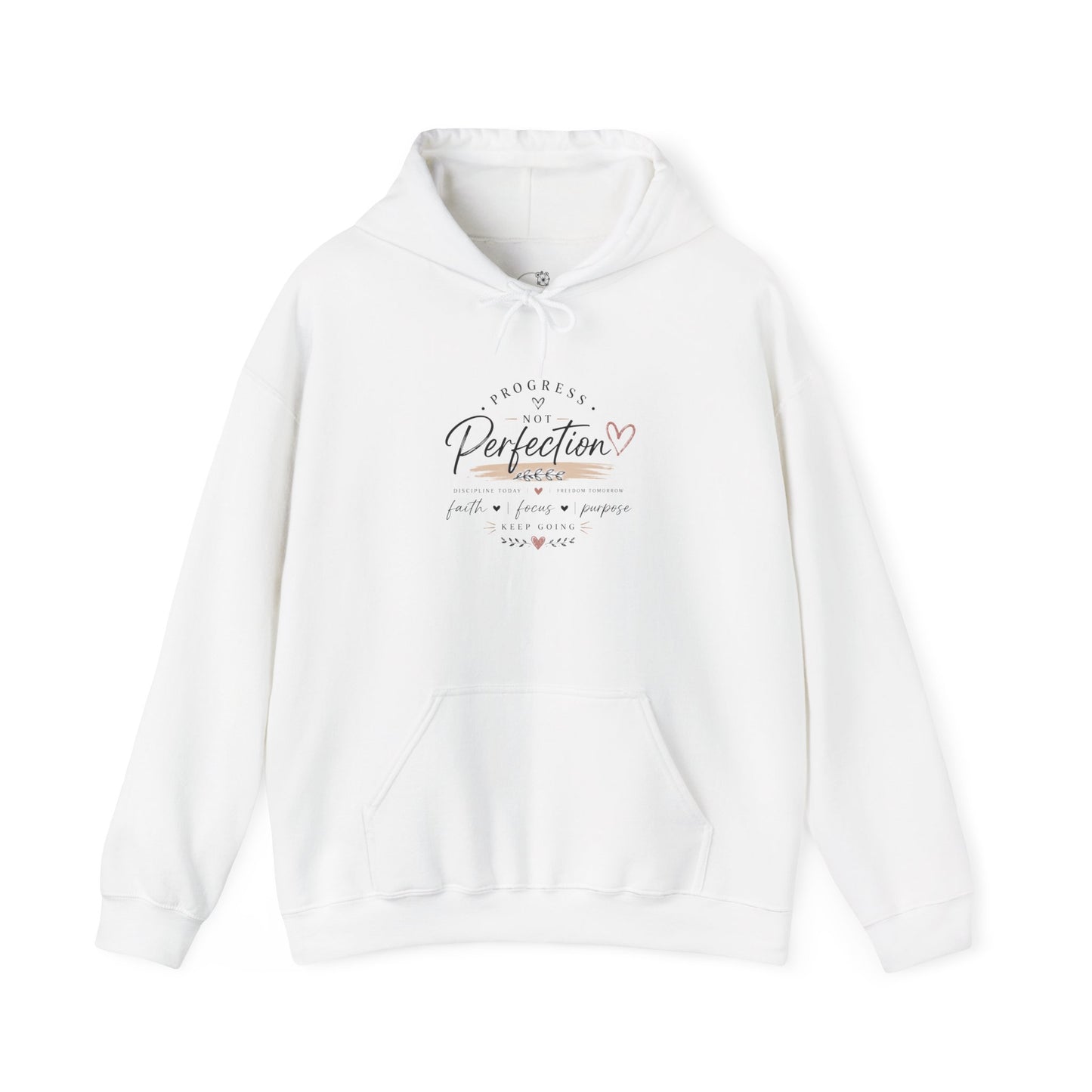 Perfection Floral Hoodie — 'Always Perfect' Inspirational White Pullover