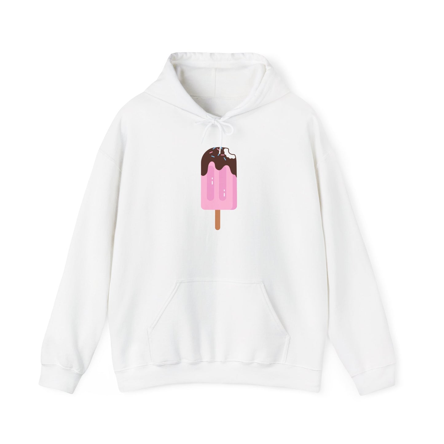 Ice Cream Popsicle Hoodie — Cute Pink Chocolate Drip Graphic Sweatshirt