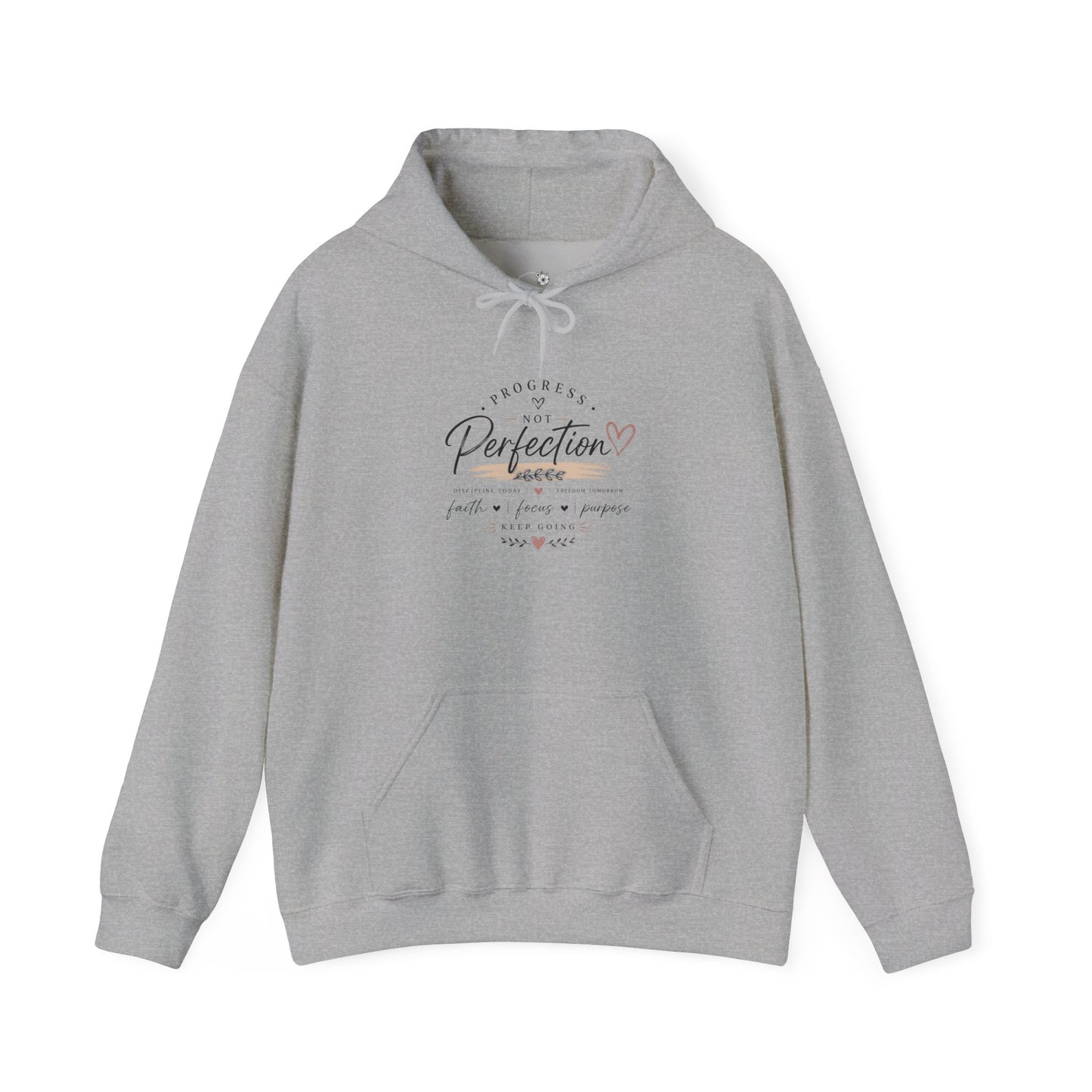 Perfection Floral Hoodie — 'Always Perfect' Inspirational White Pullover