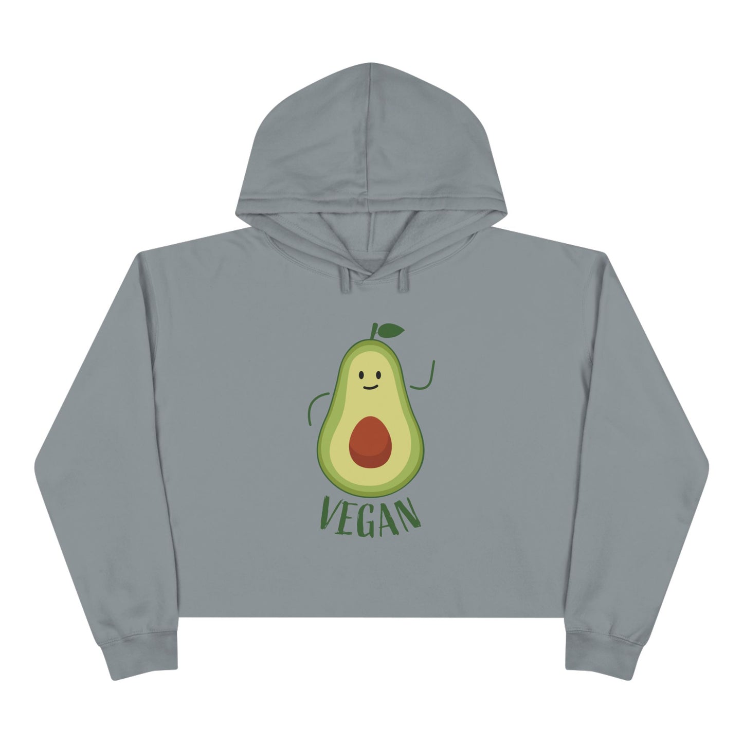Vegan Avocado Cute Graphic Crop Hoodie
