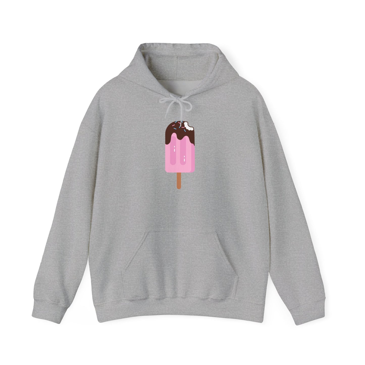 Ice Cream Popsicle Hoodie — Cute Pink Chocolate Drip Graphic Sweatshirt