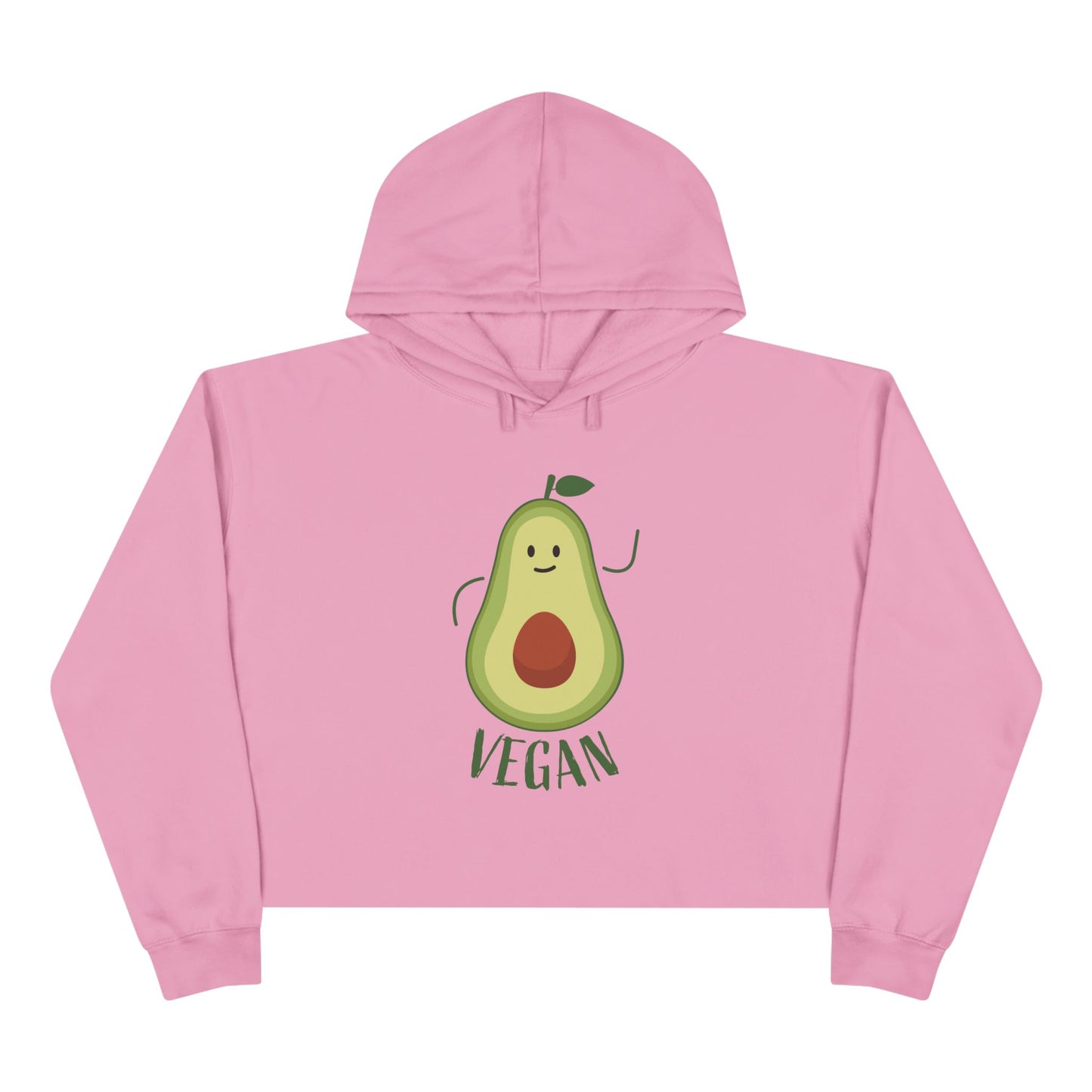 Vegan Avocado Cute Graphic Crop Hoodie