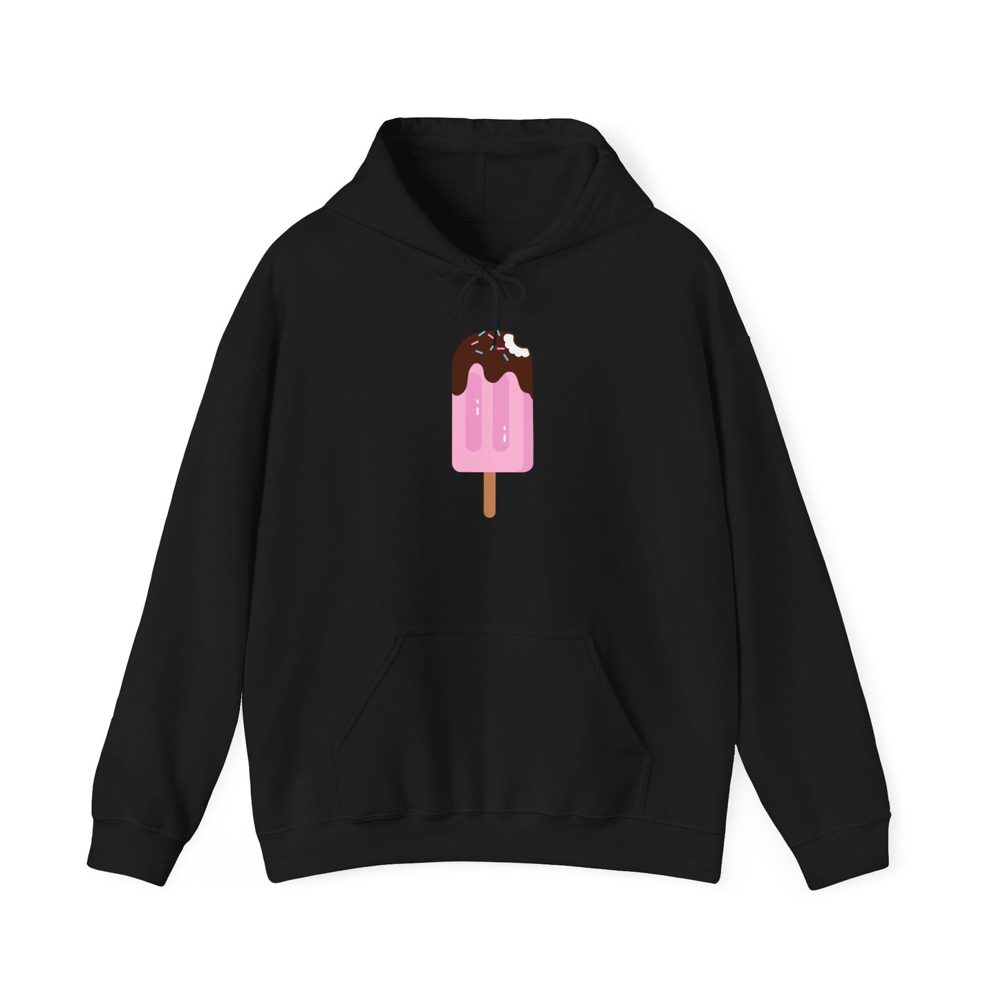 Ice Cream Popsicle Hoodie — Cute Pink Chocolate Drip Graphic Sweatshirt