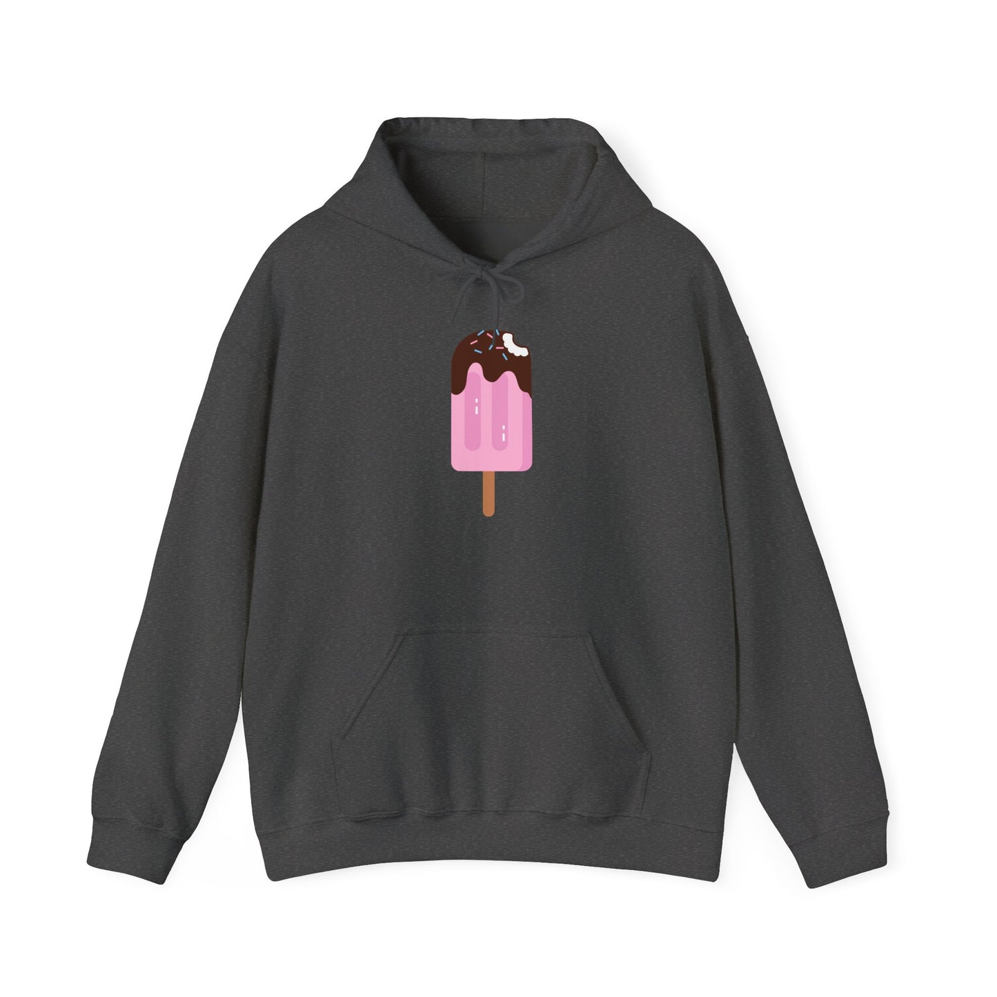 Ice Cream Popsicle Hoodie — Cute Pink Chocolate Drip Graphic Sweatshirt