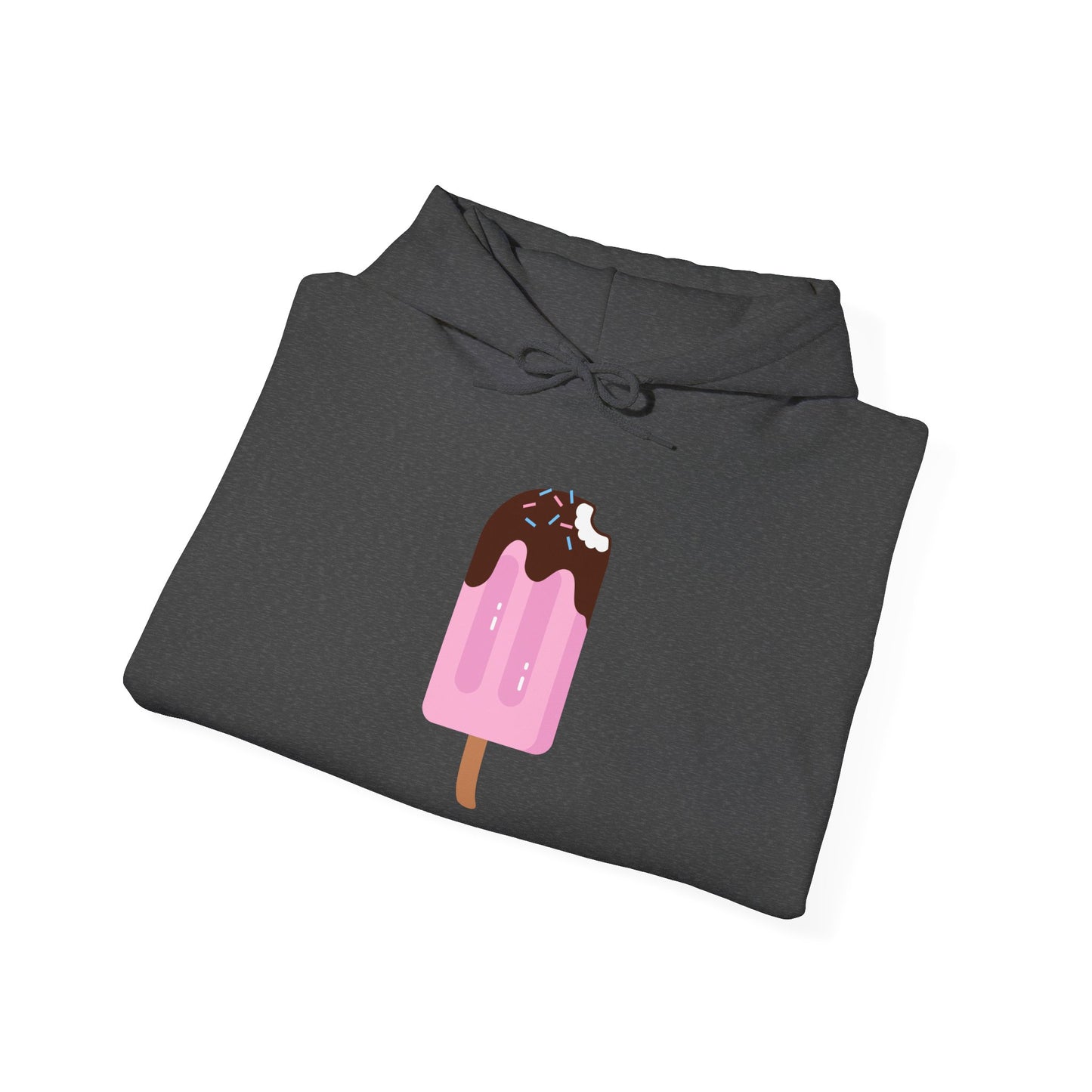 Ice Cream Popsicle Hoodie — Cute Pink Chocolate Drip Graphic Sweatshirt