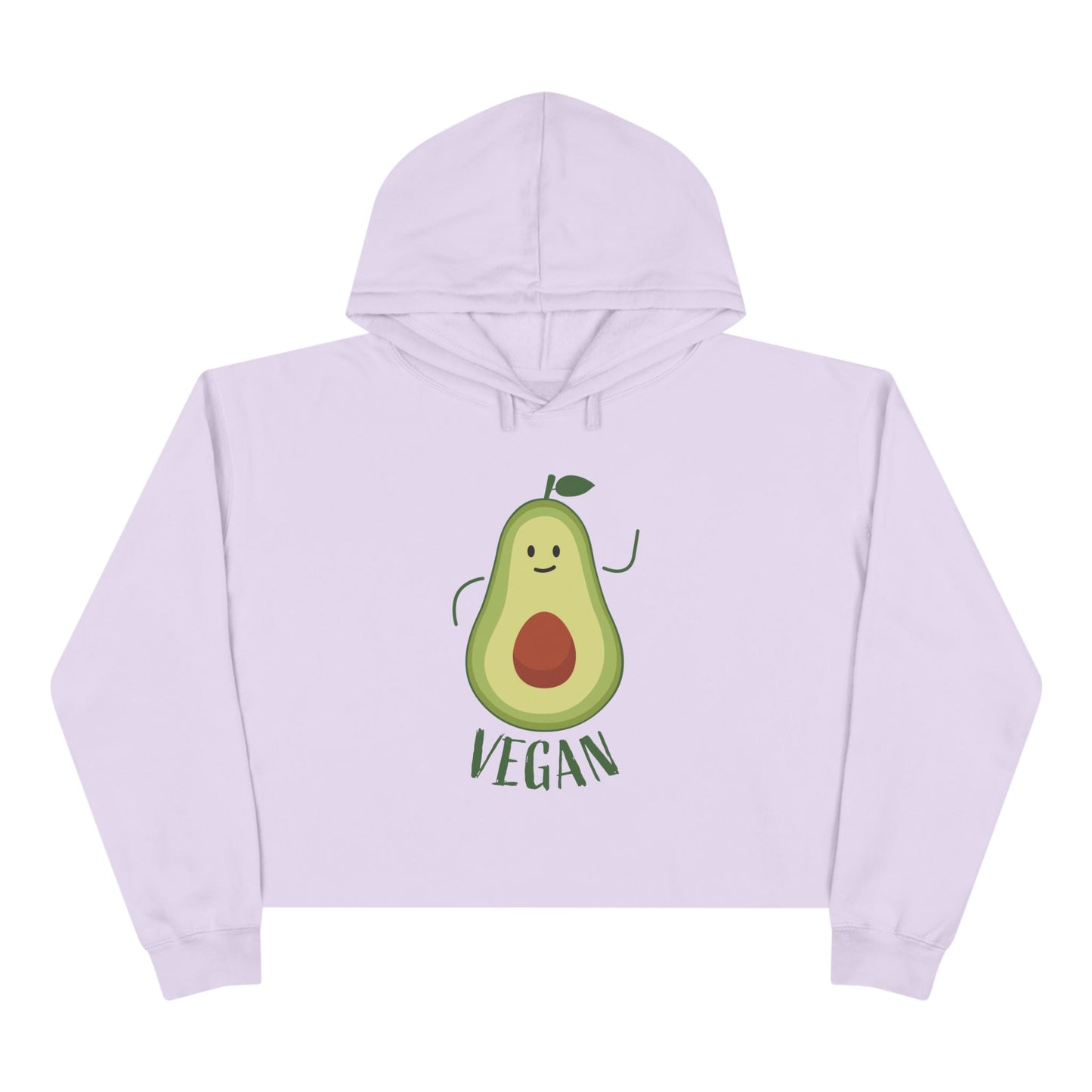Vegan Avocado Cute Graphic Crop Hoodie