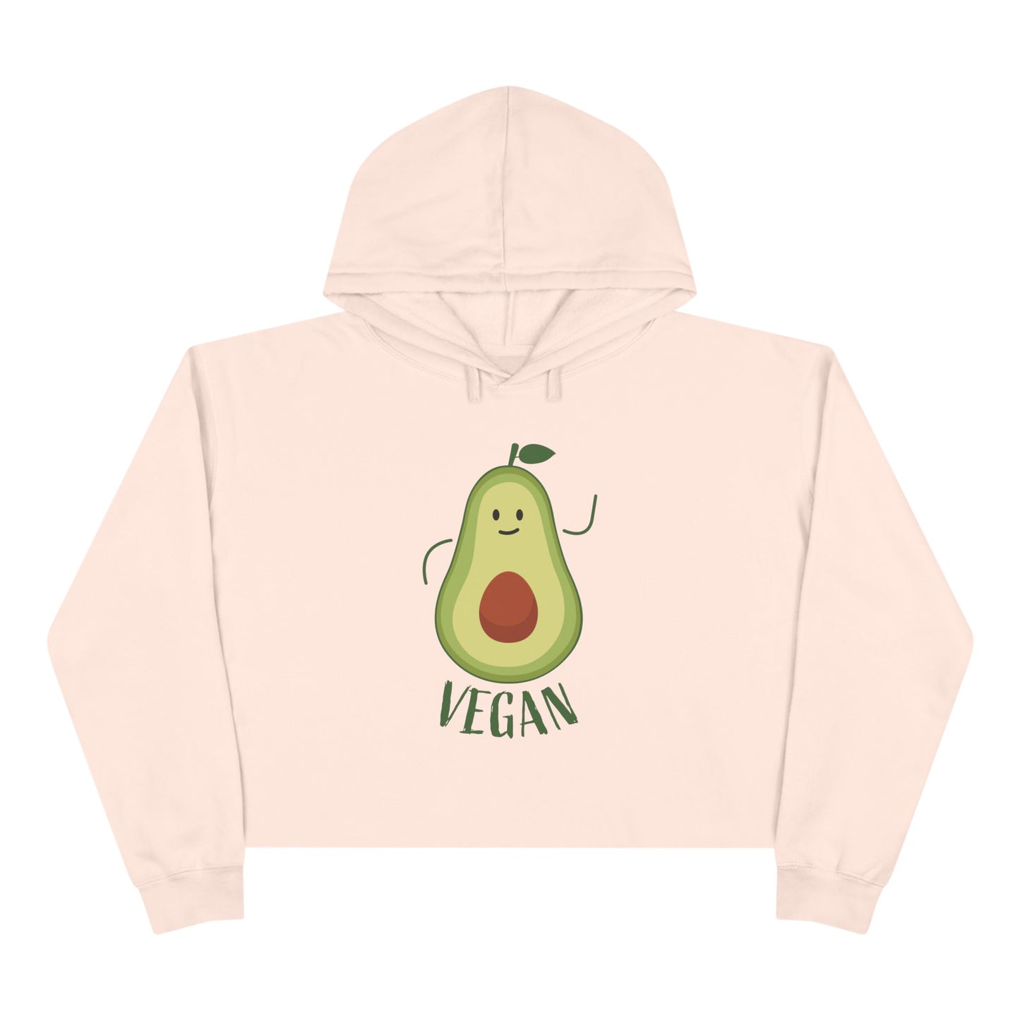 Vegan Avocado Cute Graphic Crop Hoodie